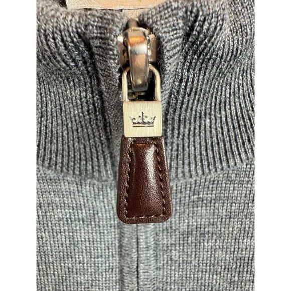 PETER MILLAR mens gray merino wool silk 1/3 zip knit sweater pullover size XXL - Picture 5 of 12
